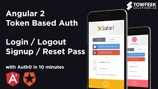 Angular 2 Token Based Authentication with Auth0 signupsignin in 10 minutes [upl. by Whatley552]