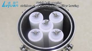 Quick bolt opening stainless steel multi cartridge filter housing [upl. by Lorri]