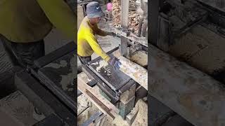 Poplar wood plank cutting process [upl. by Herold]