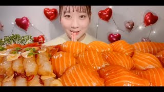 ABSOLUTE BEST ASMR Salmon Sushi Spicy Shrimp Sashimi Experience [upl. by Eeryn]