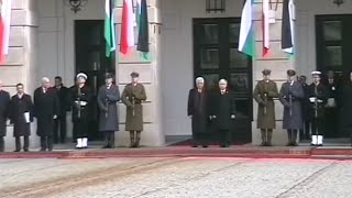 🇵🇸🇵🇱 Palestine and Poland National Anthem  President Mahmoud Abbass State Visit 2009 [upl. by Nevlin]