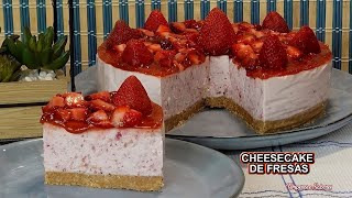 CHEESECAKE en VASITOS sin horno 🍓  ¡en 2 minutos [upl. by Iamhaj108]