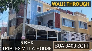 5 BHK LUXURIOUS TRIPLEX VILLA HOUSE WALK THROUGH [upl. by Monti]