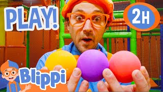 Blippi Learn Shapes and Colours at the Funtastic Playtorium  2 HOURS OF BLIPPI TOYS [upl. by Esinehc421]