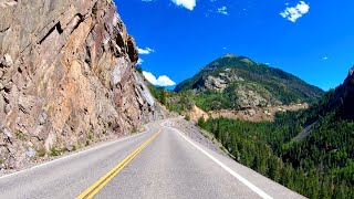 Million Dollar Highway San Juan Skyway 4K  Ouray to Silverton and Durango Colorado US 550 South [upl. by Aihsem]