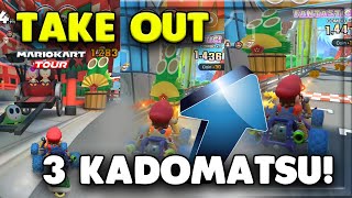 HOW TO HIT A KADOMATSU 3 TIMES IN A SINGLE RACE  TOUR CHALLENGES 1  MARIO KART TOUR [upl. by Schiff]