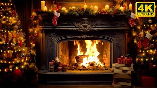 🔥 Christmas Fireplace 4K 12 HOURS Fireplace with Crackling Fire Sounds No Music [upl. by Draude]