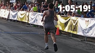 Benjamin Pachev Deseret News Half Marathon 10519 finish Crocs [upl. by Bausch]