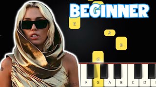 Flowers  Miley Cyrus  Beginner Piano Tutorial  Easy Piano [upl. by Paulita179]