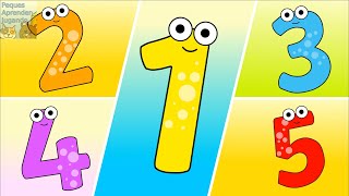 Números del 1 al 5 en inglés para niños Video de Peques Aprenden Jugando [upl. by Nilo]