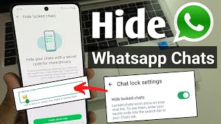 how to hide whatsapp chat  whatsapp chat hide kaise kare [upl. by Leonor]