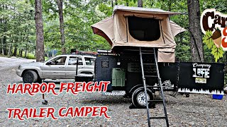 Camper trailer build 4x8 HARBOR FREIGHT TRAILER overland [upl. by Idoc]