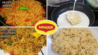 3 Types Maggi Recipe  Milk Maggi Noodles Recipe Spicy Chicken Maggi Recipe  Fried Masala Maggi [upl. by Themis]