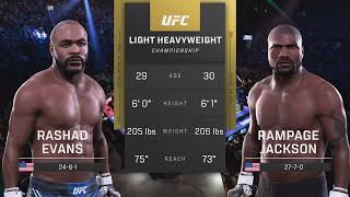 Quinton Rampage Jackson Vs Rashad Evans  No Commentary [upl. by Thun]