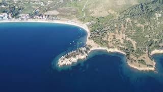 Toroni beach by drone 4K  Toroni Sithonia Greece June 2023 [upl. by Otrevlig758]