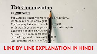 The Canonization  John Donne Hindi Explanation summary and analysis of The Canonization [upl. by Rutherford]