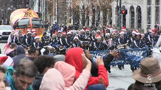 Ragsdale High School Marching Band in the 2022 Greensboro NC Holiday Parade [upl. by Tapes944]