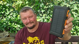 🚨SOLAR POWERBANK mit Induktion Kurbel Taschenlampe Kompass f Camping Prepping Survival etc [upl. by Ardeid932]