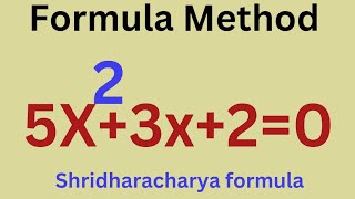 Quadratic equation by Formula method Shridharacharya formula while Discriminant is negative x [upl. by Engelbert315]