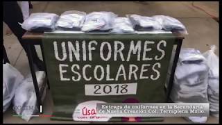 Entrega de uniformes Escuela Secundaria de nueva creación en Terraplena [upl. by Horatia592]