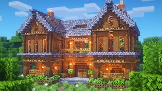 Minecraft How to Build a Large Spruce Mansion  Large Survival Base Tutorial [upl. by Etnuahs]