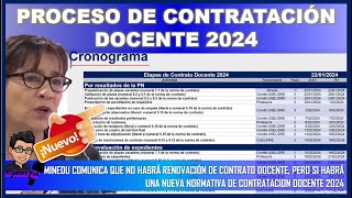 🔴LO ULTIMO👉 PROCESO DE CONTRATACIÓN DOCENTE 2024 [upl. by Sweeney]