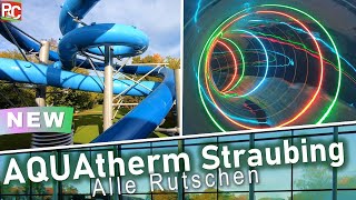 Neue Wasserrutschen im AQUAtherm Straubing – Impressionen alle Attraktionen 2021  Water Slides [upl. by Haem292]