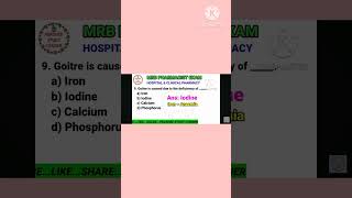 RRB Pharmacist EXAM Drugs inspector exam jipmer pharmacist exam goitre [upl. by Tyrus]