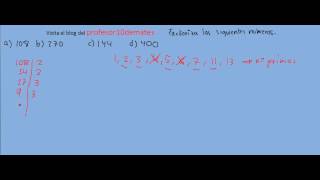 Fracciones 01 factorización de un número 1 [upl. by Cleave769]