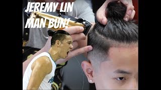 BARBER TUTORIAL MID DROP FADE MAN BUN HD [upl. by Towill929]