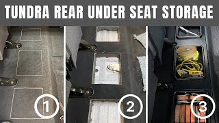 Toyota Tundra CrewMax Plastic Rear Under Seat Storage Installation [upl. by Kcirdnekel]