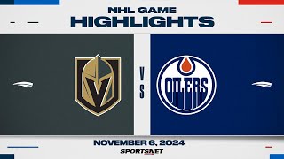 NHL Highlights  Golden Knights vs Oilers  November 6 2024 [upl. by Hsakiv55]