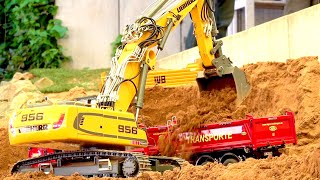 RC DIGGER LIEBHERR RC CONSTRUCTIONSITE IN MOTION KOMATSU RC MOBILE DIGGER GERMAN RC FAIR [upl. by Gnol]