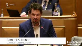 EDUGrossrat Samuel Kullmann über die Aktienmehrheit des Kantons bei der Berner Kantonalbank [upl. by Maria]