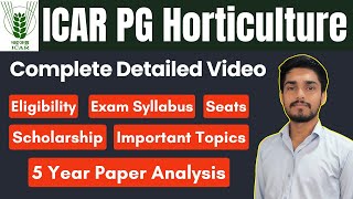 ICAR AIEEA PG Horticulture  ICAR JRF Horticulture  Eligibility Exam Pattern Syllabus Analysis [upl. by Ailaza411]