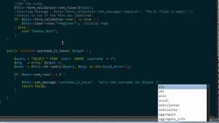 CodeIgniter  Registration Tutorial Part 4  Callback Methods [upl. by Mariele714]