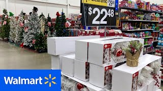 WALMART CHRISTMAS TREES CHRISTMAS DECORATIONS ORNAMENTS SHOP WITH ME SHOPPING STORE WALK THROUGH [upl. by Madra325]