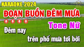 Đoan Buồn Đêm Mưa Karaoke Tone Nữ  Em  Nhạc Sống Chất Lượng Cao  Trọng Hiếu [upl. by Cigam456]