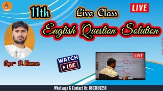 11th English Question Solution [upl. by Kelton]