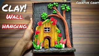 Clay Wall Hanging Craft Ideas  Beautiful Fairy Door Making with Air Dry Clay  Clay Craft ideas [upl. by Asabi]