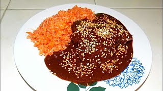 COMO HACER MOLE ROJO CASERO  MOLE ROJO CON POLLO Y ARROZ ANTOJITOS MEXICANOS [upl. by Nysilla]