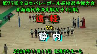 【春高バレー2025】 遠軽 VS 静内 第77回全日本バレボール高校選手権大会 北海道代表決定戦 女子１回戦 [upl. by Nylirehc]