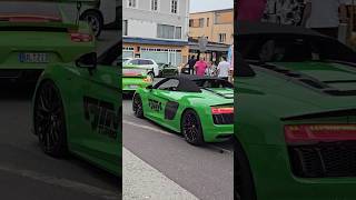 Green Porsche amp Audi billionaires luxury lifestyle supercars carspotting shorts [upl. by Loseff]