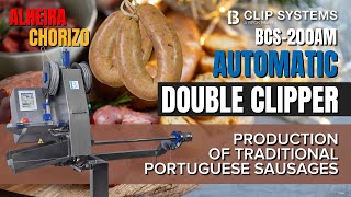 Portuguese sausage Alheira and Chorizoclipping machine BECK Clip Systems [upl. by Latterll]