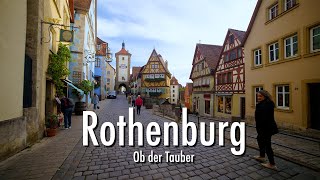 Rothenburg ob der Tauber • 4k 60fps • Walking Tour • Bavaria • Germany [upl. by Karylin]