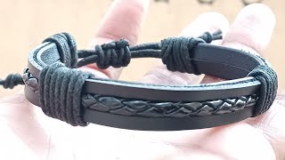 DIY ADJUSTABLE LEATHER BRACELETS  MENS JEWELRY IDEA [upl. by Hsirk]