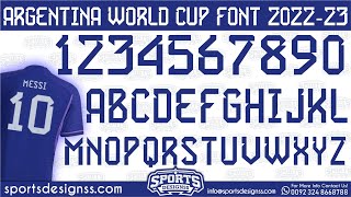 Argentina Qatar WorldCup 202223 Font Free Download by Sports Designss  Download Free Football Font [upl. by Wertz]