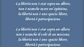 La libertà Giorgio Gaber [upl. by Hguh207]