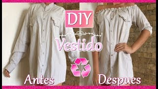 DIY  Como reciclar CAMISA de HOMBRE en VESTIDO [upl. by Feldt]