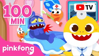 BEST 🩹🏥 Baby Shark Hospital Play  Ocean Animals and Police Officer  More  Pinkfong for Kids [upl. by Sirdna]